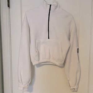 Boohoo Half Zip Up Cropped Sweatshirt, S
